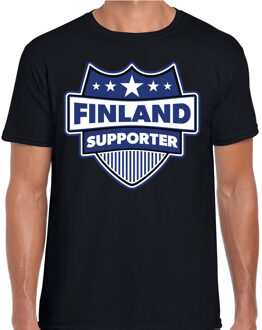 Bellatio Decorations Finland supporter schild t-shirt zwart voor heren - Finland landen t-shirt / kleding - EK / WK / Olympische spelen outfit 2XL