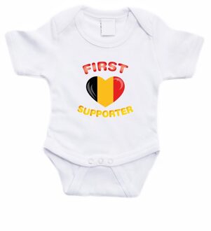 Bellatio Decorations First Belgie supporter - rompertje - wit - baby