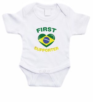 Bellatio Decorations First Brazilie supporter rompertje baby Wit