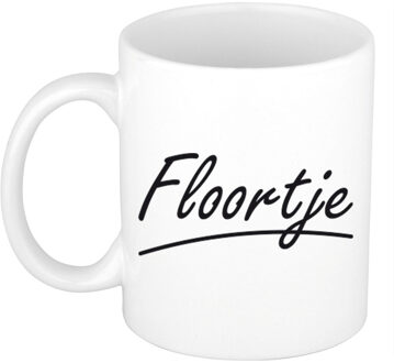 Bellatio Decorations Floortje voornaam kado beker / mok sierlijke letters - gepersonaliseerde mok met naam - Naam mokken Multikleur