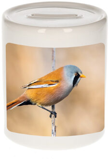 Bellatio Decorations Foto baardmannetje vogel spaarpot 9 cm - Cadeau vogels liefhebber - Spaarpotten Multikleur