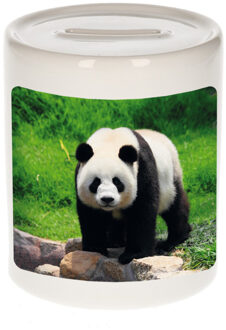 Bellatio Decorations Foto grote panda spaarpot 9 cm - Cadeau pandaberen liefhebber - Spaarpotten Multikleur