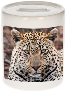 Bellatio Decorations Foto jaguar spaarpot 9 cm - Cadeau jaguars liefhebber - Spaarpotten Multikleur