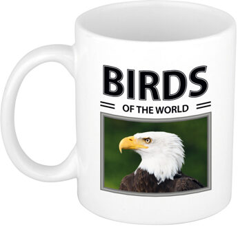 Bellatio Decorations Foto mok Amerikaanse zeearend beker - birds of the world cadeau Amerikaanse zeearenden liefhebber - feest mokken Wit