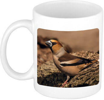 Bellatio Decorations Foto mok appelvink vogel mok / beker 300 ml - Cadeau vogels liefhebber - feest mokken Wit