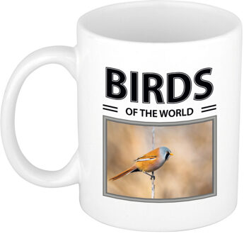 Bellatio Decorations Foto mok Baardmannetje vogel beker - birds of the world cadeau Baardmannetjes liefhebber - feest mokken Wit