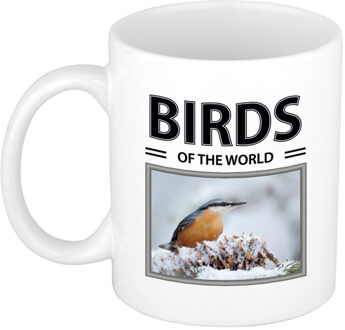 Bellatio Decorations Foto mok Boomklever beker - birds of the world cadeau Boomklever vogels liefhebber - feest mokken Wit