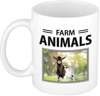 Bellatio Decorations Foto mok Geit beker - farm animals cadeau Geiten liefhebber - feest mokken Wit