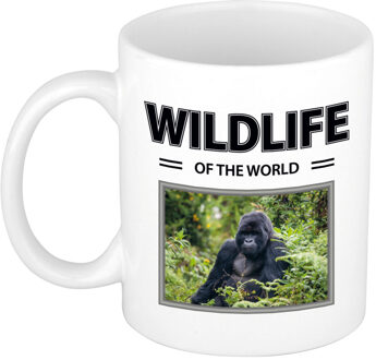 Bellatio Decorations Foto mok Gorilla aap mok / beker - wildlife of the world cadeau Gorillas liefhebber - feest mokken Wit