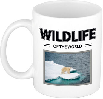 Bellatio Decorations Foto mok Ijsbeer mok / beker - wildlife of the world cadeau Ijsberen liefhebber - feest mokken Wit