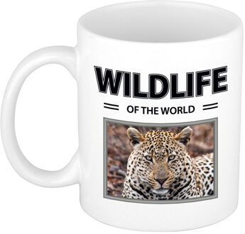 Bellatio Decorations Foto mok Jaguar mok / beker - wildlife of the world cadeau Jaguars liefhebber - feest mokken Wit