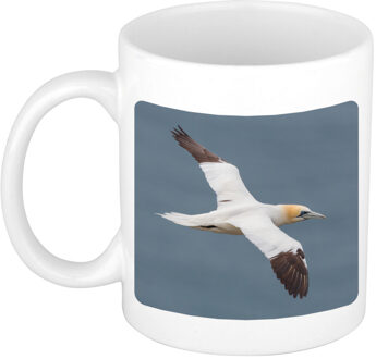 Bellatio Decorations Foto mok jan van gent vogel mok / beker 300 ml - Cadeau vogels liefhebber - feest mokken Wit