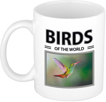 Bellatio Decorations Foto mok Kolibrie beker - birds of the world cadeau Kolibries liefhebber - feest mokken Wit