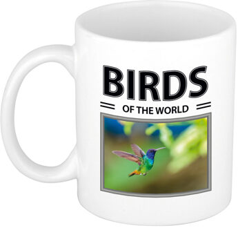 Bellatio Decorations Foto mok Kolibrie vogel beker - birds of the world cadeau Kolibries liefhebber - feest mokken Wit