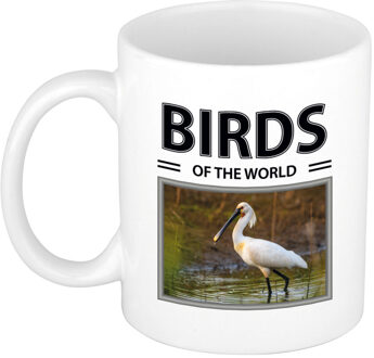 Bellatio Decorations Foto mok Lepelaar beker - birds of the world cadeau Lepelaars liefhebber - feest mokken Wit