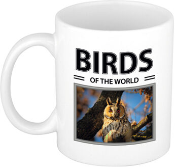 Bellatio Decorations Foto mok Ransuil beker - birds of the world cadeau Ransuilen liefhebber - feest mokken Wit