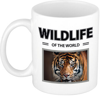 Bellatio Decorations Foto mok tijger mok / beker - wildlife of the world cadeau tijgers liefhebber - feest mokken Wit