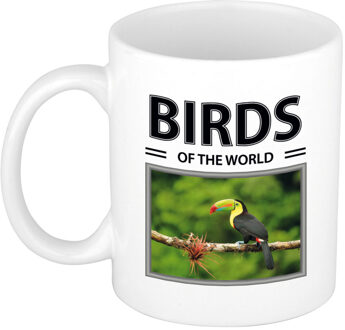 Bellatio Decorations Foto mok Toekan beker - birds of the world cadeau Toekans liefhebber - feest mokken Wit