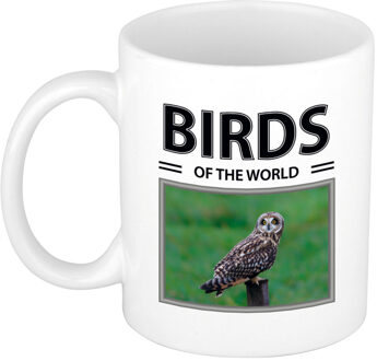 Bellatio Decorations Foto mok Velduil beker - birds of the world cadeau Velduilen liefhebber - feest mokken Wit