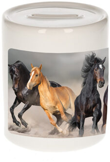 Bellatio Decorations Foto paard spaarpot 9 cm - Cadeau paarden liefhebber - Spaarpotten Multikleur