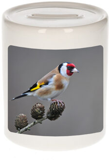 Bellatio Decorations Foto putter vogel spaarpot 9 cm - Cadeau vogels liefhebber - Spaarpotten Multikleur