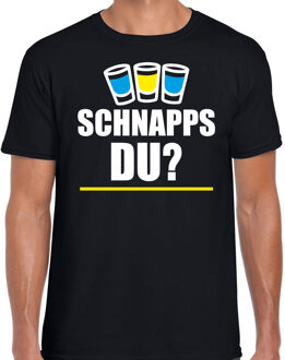 Bellatio Decorations Fout Apres ski t-shirt Schnapps du zwart heren L