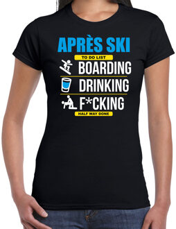 Bellatio Decorations Fout Apres ski t-shirt to do list snowboarden zwart dames 2XL