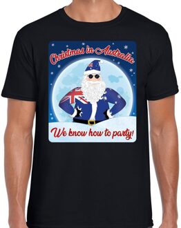 Bellatio Decorations Fout Australie kerstborrel t-shirt christmas in Australia zwart voor heren S (48) - kerst t-shirts