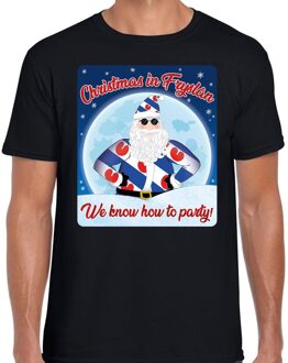 Bellatio Decorations Fout Friesland kerstborrel t-shirt christmas in Fryslan zwart voor heren 2XL (56) - kerst t-shirts