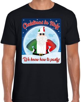 Bellatio Decorations Fout Italie kerstborrel t-shirt christmas in Italy zwart voor heren 2XL (56) - kerst t-shirts