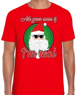 Bellatio Decorations Fout kerst shirt stoere kerstman I am real rood voor heren M (50) - kerst t-shirts