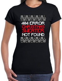 Bellatio Decorations Fout Kerst T-shirt 404 error voor dames zwart