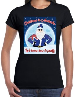 Bellatio Decorations Fout kerstborrel Australie t-shirt christmas in Australia zwart voor dames L - kerst t-shirts