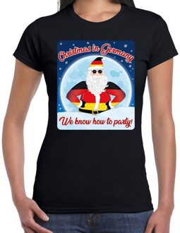 Bellatio Decorations Fout kerstborrel Duitsland t-shirt christmas in Germany zwart voor dames 2XL - kerst t-shirts