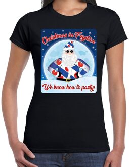 Bellatio Decorations Fout kerstborrel Friesland t-shirt christmas in Fryslan zwart voor dames 2XL - kerst t-shirts