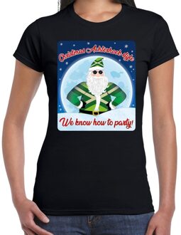 Bellatio Decorations Fout kerstborrel t-shirt christmas in Achterhoek style zwart voor dames 2XL - kerst t-shirts