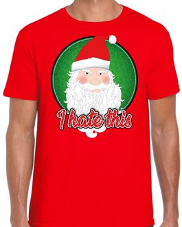 Bellatio Decorations Fout kerstborrel t-shirt / kerstshirt I hate this rood voor heren 2XL (56) - kerst t-shirts