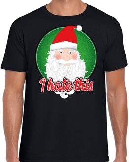 Bellatio Decorations Fout kerstborrel t-shirt / kerstshirt I hate this zwart voor heren 2XL (56) - kerst t-shirts