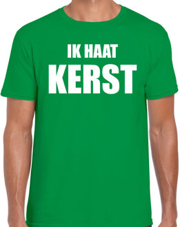 Bellatio Decorations Fout kerstborrel t-shirt / kerstshirt Ik haat Kerst groen voor heren 2XL - kerst t-shirts