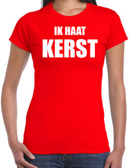 Bellatio Decorations Fout kerstborrel t-shirt / kerstshirt Ik haat Kerst rood voor dames 2XL - kerst t-shirts