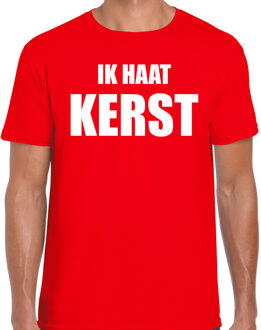 Bellatio Decorations Fout kerstborrel t-shirt / kerstshirt Ik haat Kerst rood voor heren 2XL - kerst t-shirts