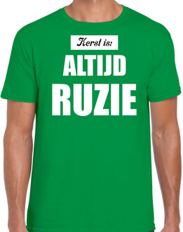 Bellatio Decorations Fout kerstshirt groen Kerst is altijd ruzie kerstkleding heren 2XL - kerst t-shirts