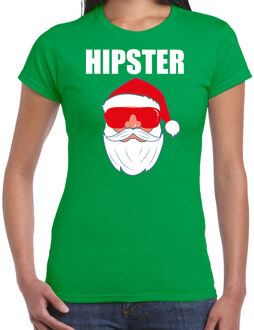 Bellatio Decorations Fout Kerstshirt / Kerst outfit Hipster Santa groen voor dames