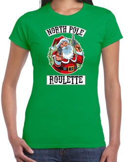 Bellatio Decorations Fout Kerstshirt / outfit Northpole roulette groen voor dames