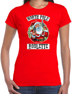 Bellatio Decorations Fout Kerstshirt / outfit Northpole roulette rood voor dames
