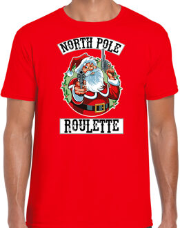Bellatio Decorations Fout Kerstshirt / outfit Northpole roulette rood voor heren