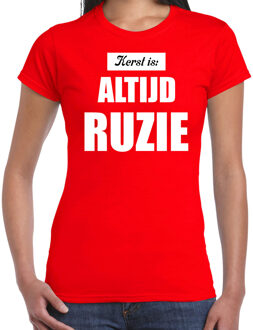 Bellatio Decorations Fout kerstshirt rood Kerst is altijd ruzie kerstkleding dames 2XL - kerst t-shirts