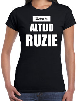 Bellatio Decorations Fout kerstshirt zwart Kerst is altijd ruzie kerstkleding dames 2XL - kerst t-shirts