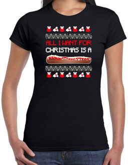 Bellatio Decorations fout kersttrui t-shirt dames - Frikandel speciaal - zwart - Frituur snack 2XL - kerst t-shirts Multikleur