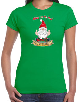 Bellatio Decorations fout kersttrui t-shirt dames - Kado Gnoom - groen - Kerst kabouter M - kerst t-shirts